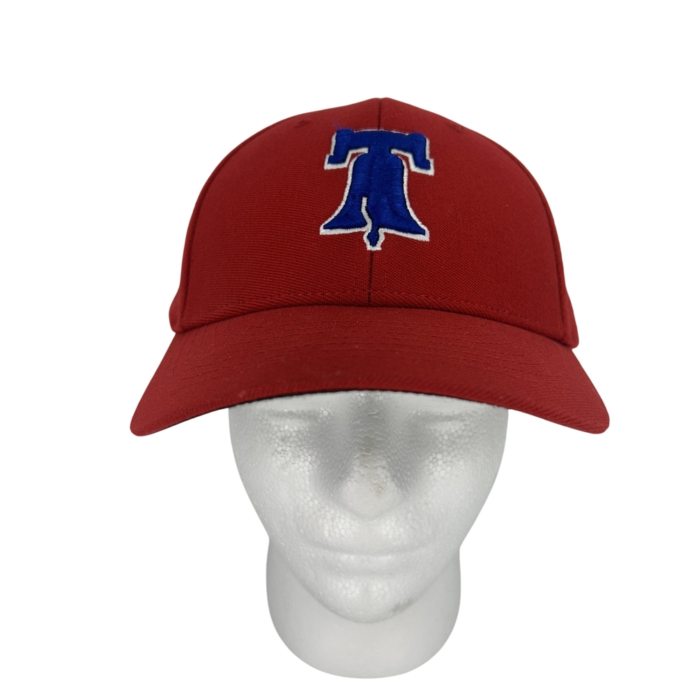 Philadelphia Phillies Hat Cap Fitted Mens Large Red Blue MLB Baseball Bell